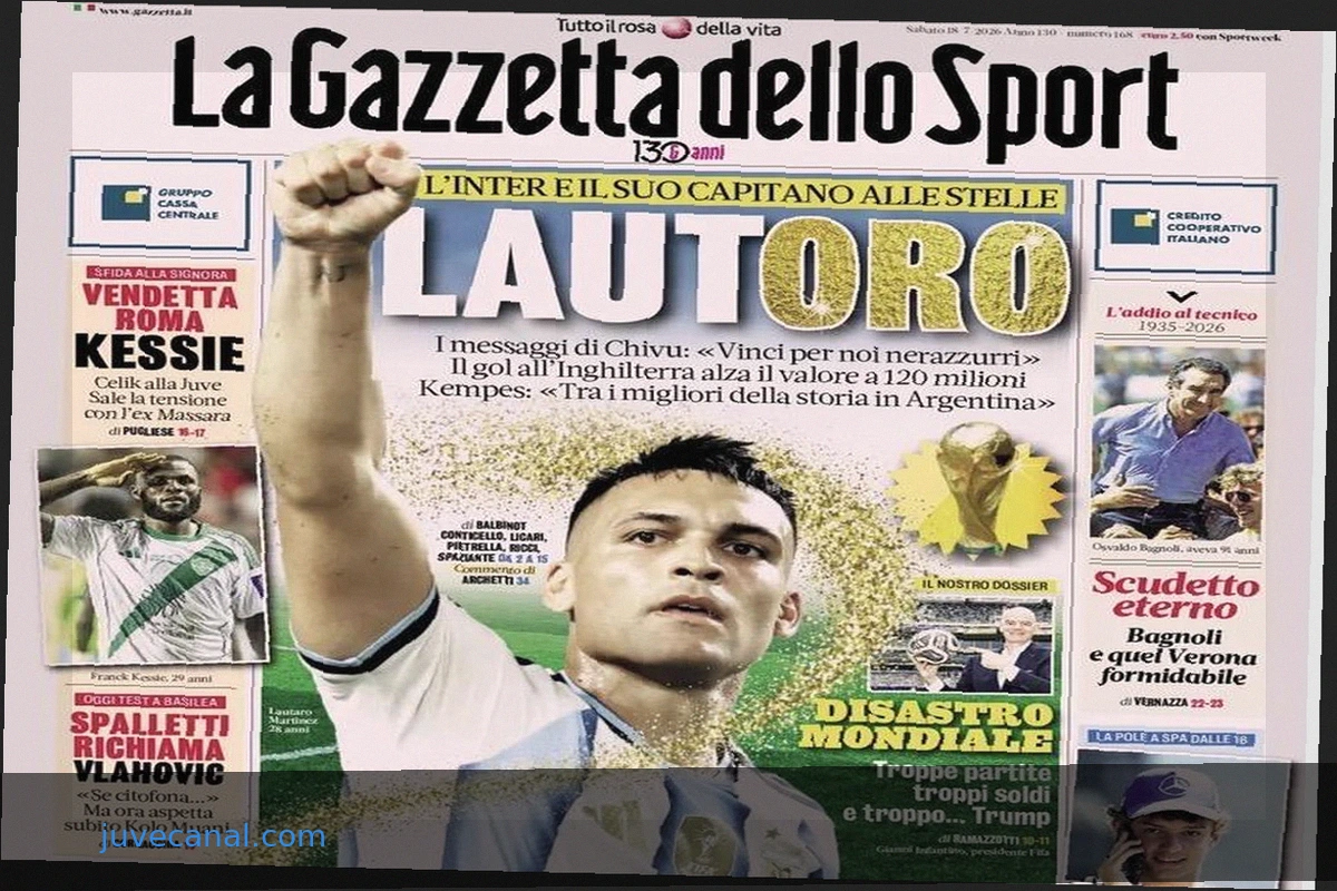 La Gazzetta celebra Lautaro: "Il capitano da 120 milioni di euro"